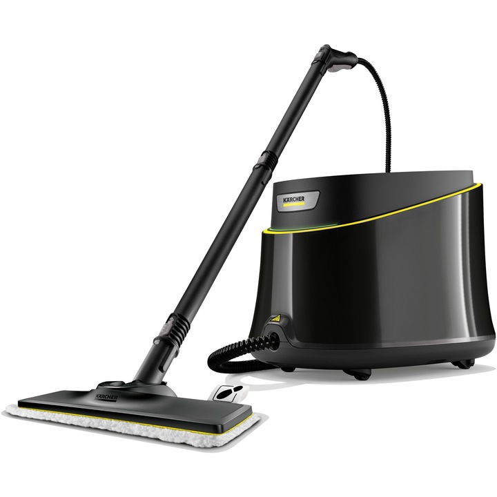 Aparat de curatat cu abur multifunctional Karcher SC 3 Deluxe Anniversary Edition, 1900 W, 3.5 bar, rezervor 1 l, kit curatare podea, accesorii curatare suprafete multiple, cartus de decalcifiere, 1.513-436.0, negru