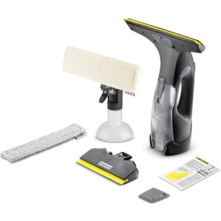 Уред за почистване на прозорци Karcher WV 5 Plus Anniversary Edition 1.633-711.0, 35 мин., 10 W, Капацитет на резервоара за вода 100 мл, Почистваща мощност прибл. 105 м², Черен