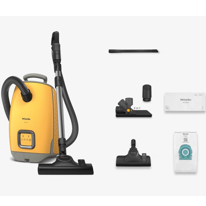 Прахосмукачка с торба Miele Guard L1 Flex 12559720, 890 W, 3,5 л, 75 dB, Жълт