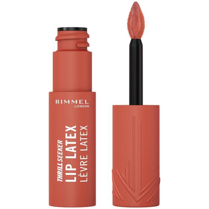 Ruj lichid Rimmel Thrill Seeker Lip LatexSo Peachy 200, 6 ml