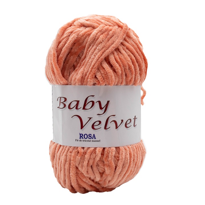 Pachet fir tricotat catifelat Baby Velvet 165, 5 bobine, micropoliester 100%, 500 g/pachet, coral