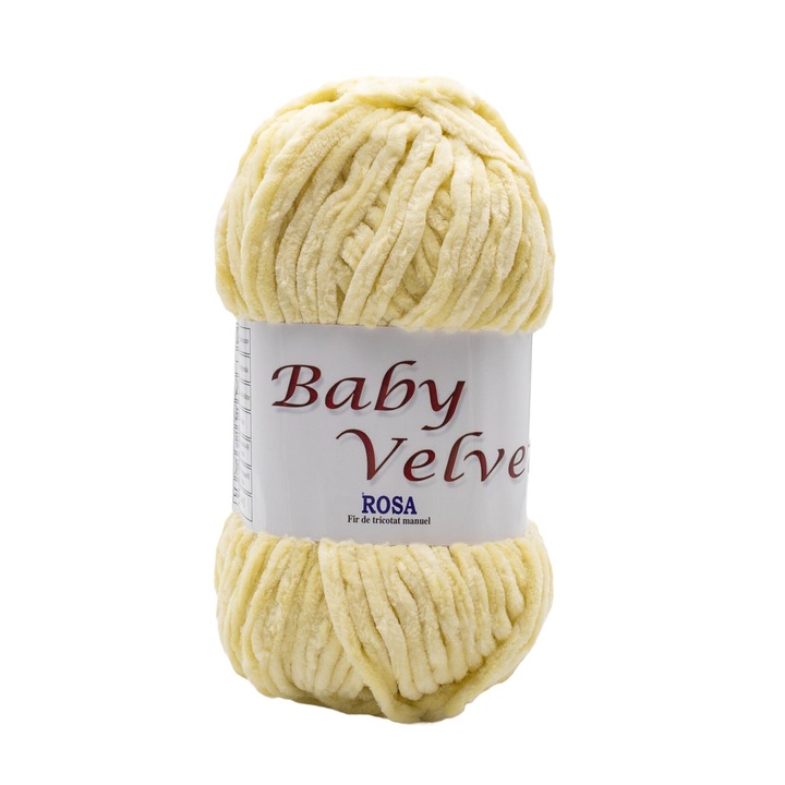 Pachet fir tricotat catifelat Baby Velvet 1006, 5 bobine, micropoliester 100%, 500 g/pachet, crem