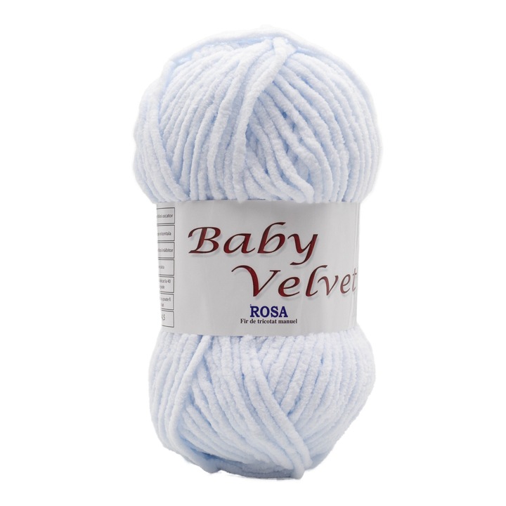 Pachet fir tricotat catifelat Baby Velvet 1014, 5 bobine, micropoliester 100%, 500 g/pachet, ice blue
