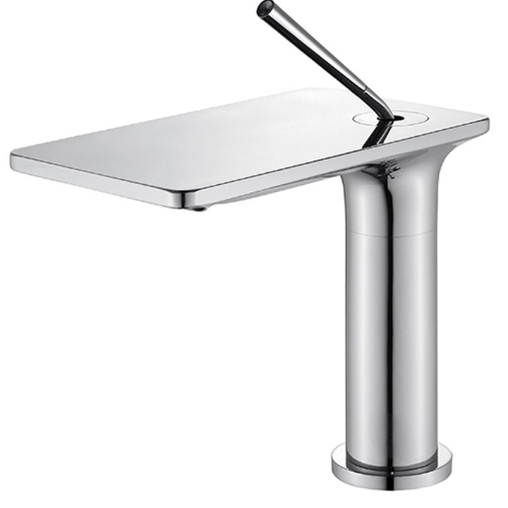 Смесител за умивалник, тип водопад, хром, монтаж на умивалник, Dion