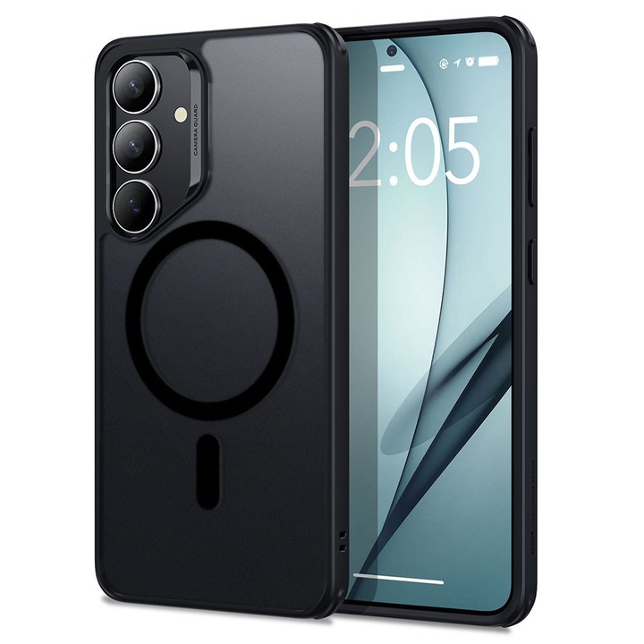 Samsung Galaxy S25 Plus, S42, poliuretán tok, matt fekete