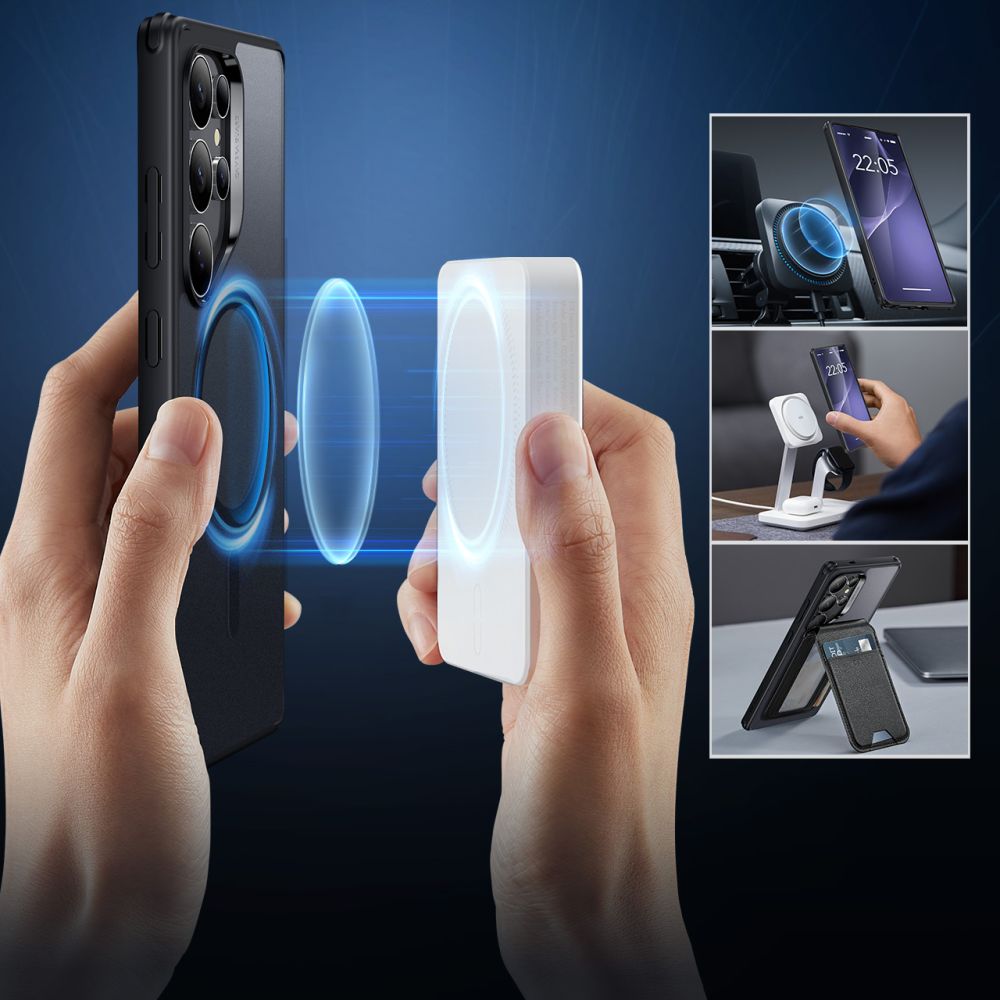 Husa premium pentru Samsung Galaxy S25 Ultra compatibila MagSafe ESR - Classic Hybrid HaloLock - Negru mat