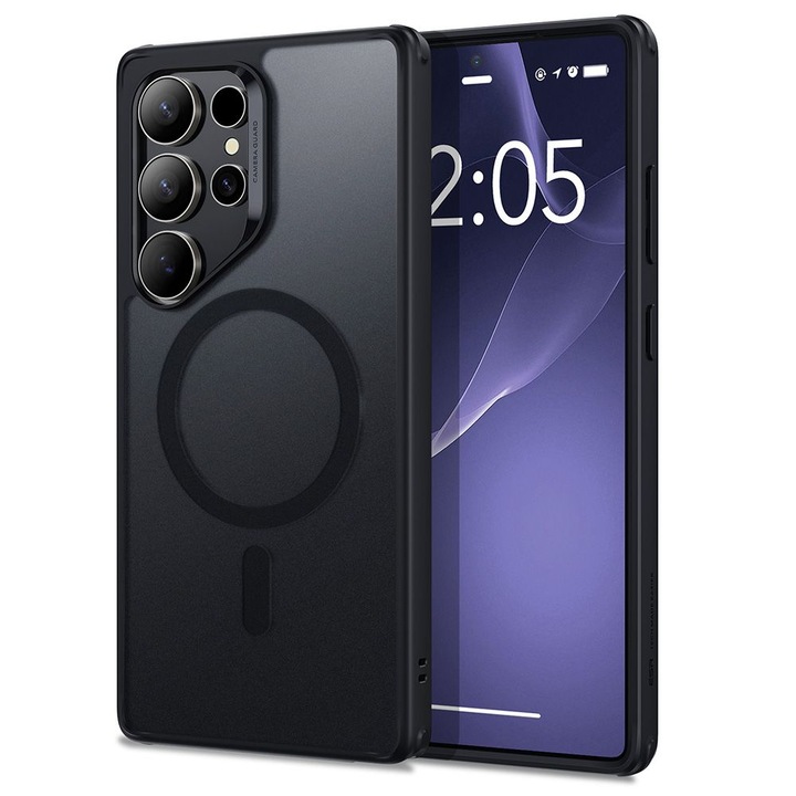 Husa premium pentru Samsung Galaxy S25 Ultra compatibila MagSafe ESR - Classic Hybrid HaloLock - Negru mat
