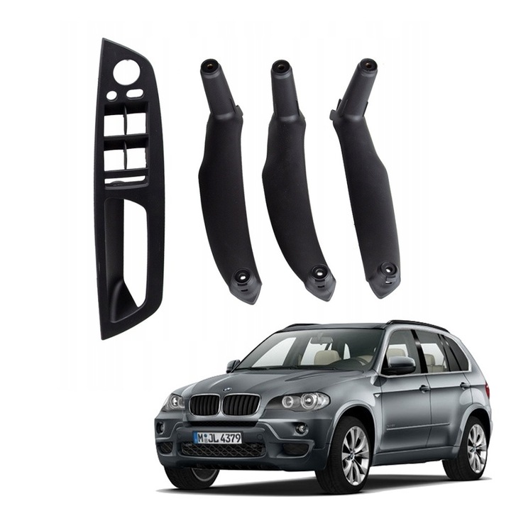 Set 4 manere interiore portiere pentru BMW X5 e70 / X6 e71 - Negru