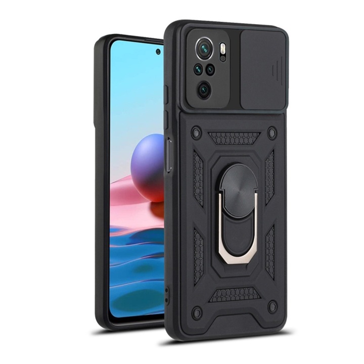 Калъф за Xiaomi Redmi Note 10 4G / Note 10S / Poco M5s - Smartphosis Camshield - Черен