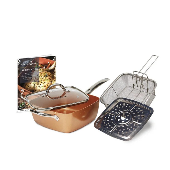 Тиган Migas - тип фритюрник, незалепващо покритие - 29 см, високи стени, фурна 300°C, газов котлон, електрически, индукционен, керамичен плот