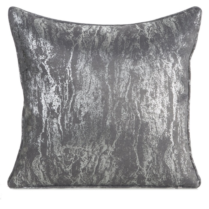 Fata de perna decorativa ELISE 45x45 Eurofirany otel argint marmorat conducte