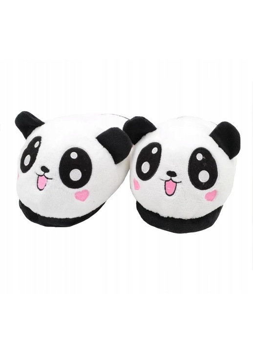 Panda papucs, ONESIES, poliészter, fekete-fehér, kényelmes, csúszásgátló talp, Egy méret INTL