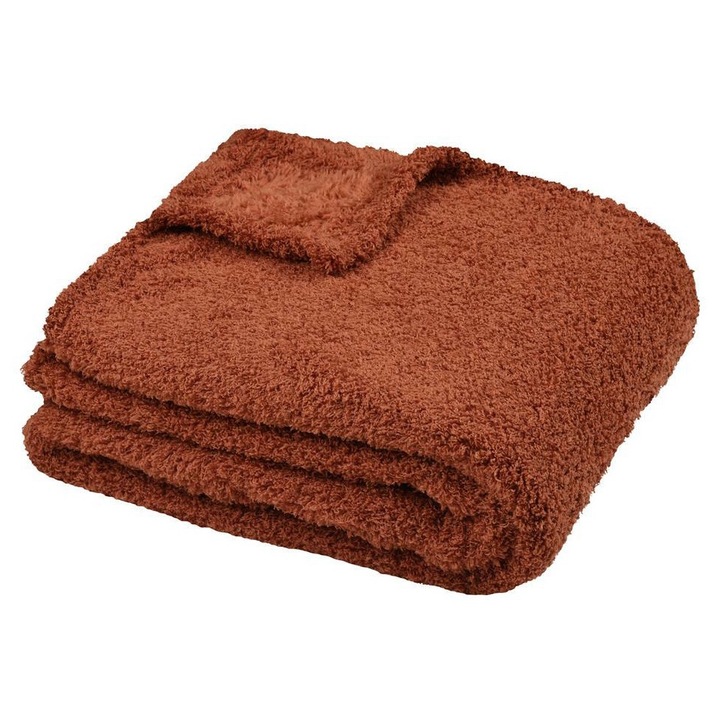 Одеяло, Плат, Монреал, Висококачествени материали, Приятна на допир пухкава структура, Елегантен дизайн, 160 x 130 см, Полиестер, Оранжево