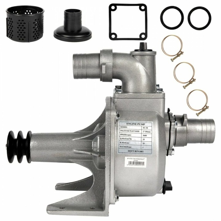 Cap Motopompa Profesional 3’’ cu FULIE DUBLA, ZEP® Accesorii Complete, Compatibil Motoare 11-13HP (Honda GX340, GX390)