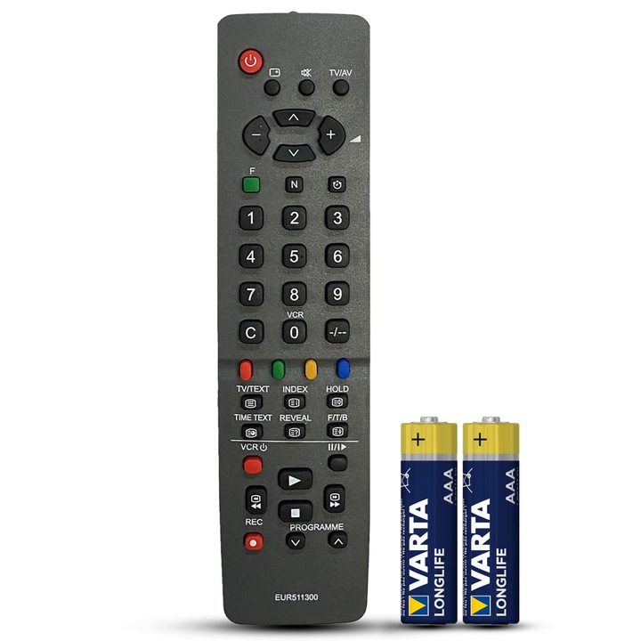 Telecomanda compatibila Panasonic, EUR511300, TEMIX®, gri, baterii incluse