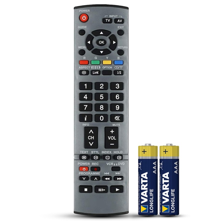 Telecomanda compatibila Panasonic, RM-D720, TEMIX®, gri, baterii incluse