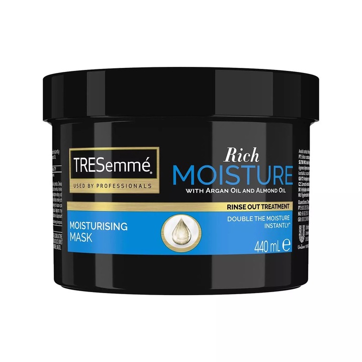 Masca de par hidratanta TRESemmé Rich Moisture, cu uleiuri de argan si migdale, 440ml