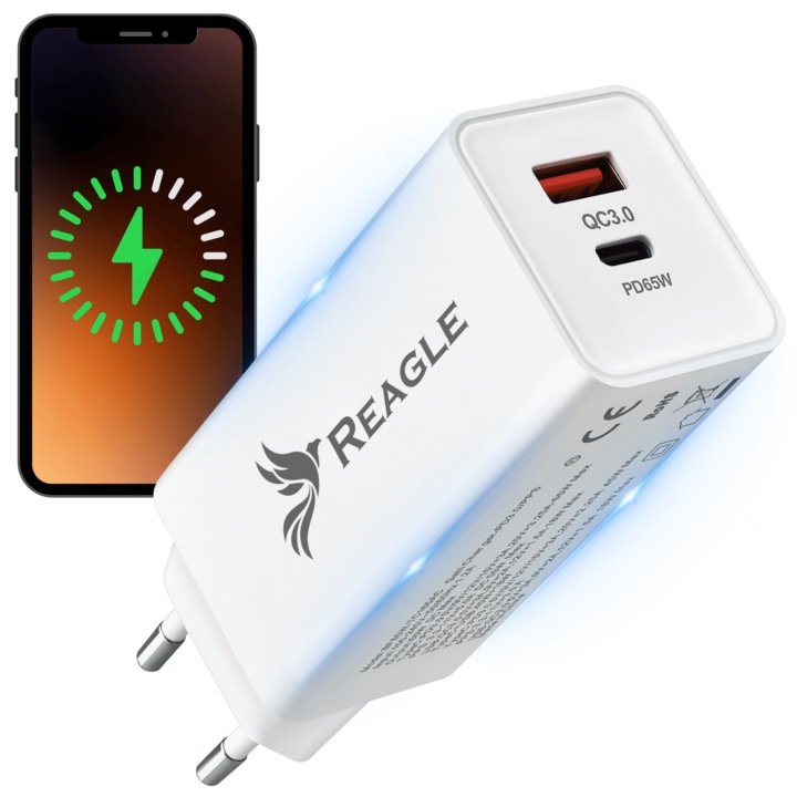 Incarcator Rapid Gan 65w Usb-C Qc 3.0 Sursa De Alimentare Pentru Macbook Laptop Iphone 16