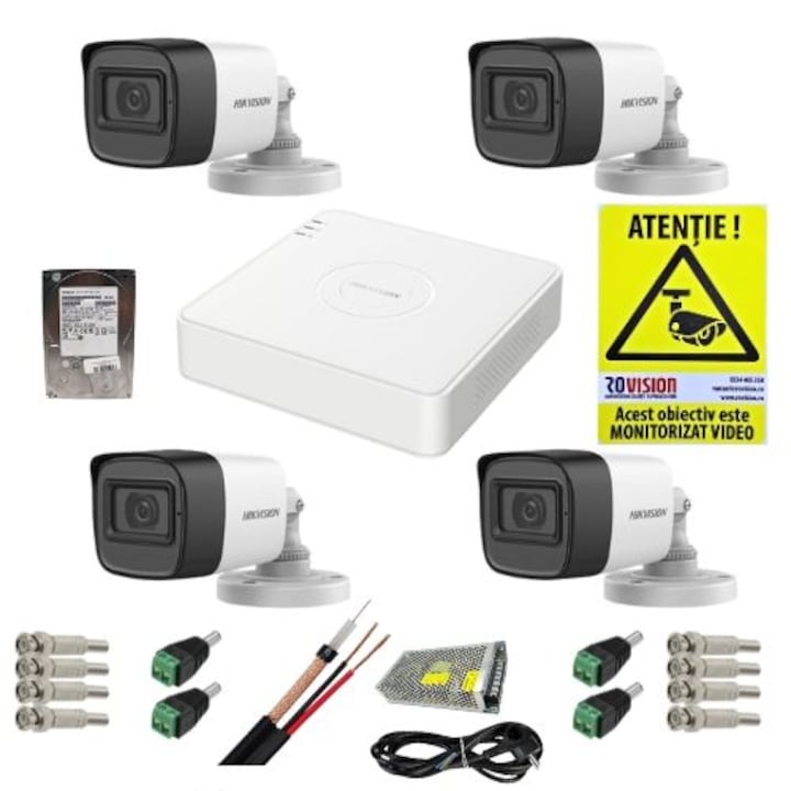 Kit Supraveghere, Movols, 4T, 10CH, 3MP, 4 PTZ, multicolor