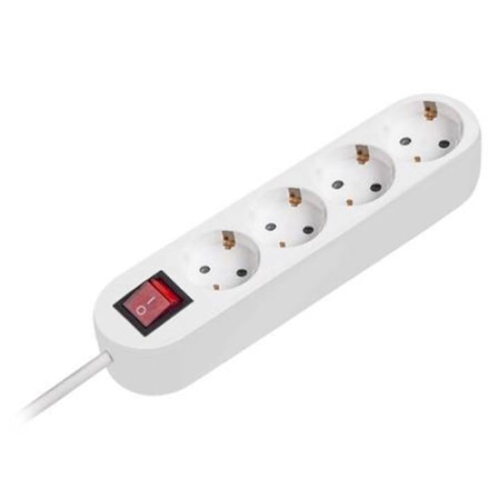 Prelungitor 3x1.5mm 4 prize 10m intrerupator