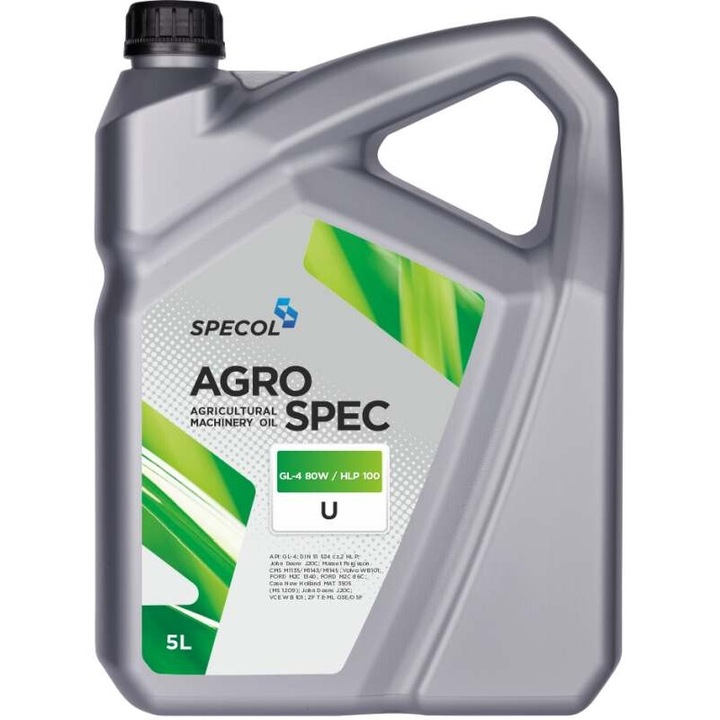 Specol AGROSPEC U 5L хидравлично масло, минерално, за селскостопански и строителни машини и оборудване, съвместимо с различни спецификации
