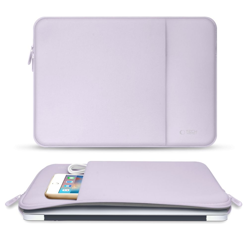 Husa TECH-PROTECT Neopren compatibila cu laptop 15/16 inch, Mauve