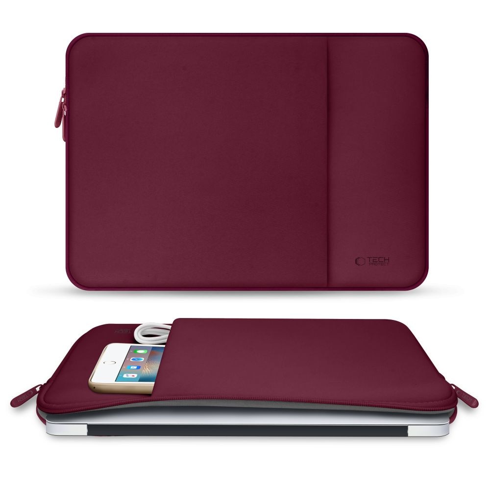 Husa TECH-PROTECT Neopren compatibila cu laptop 15/16 inch, Mulberry