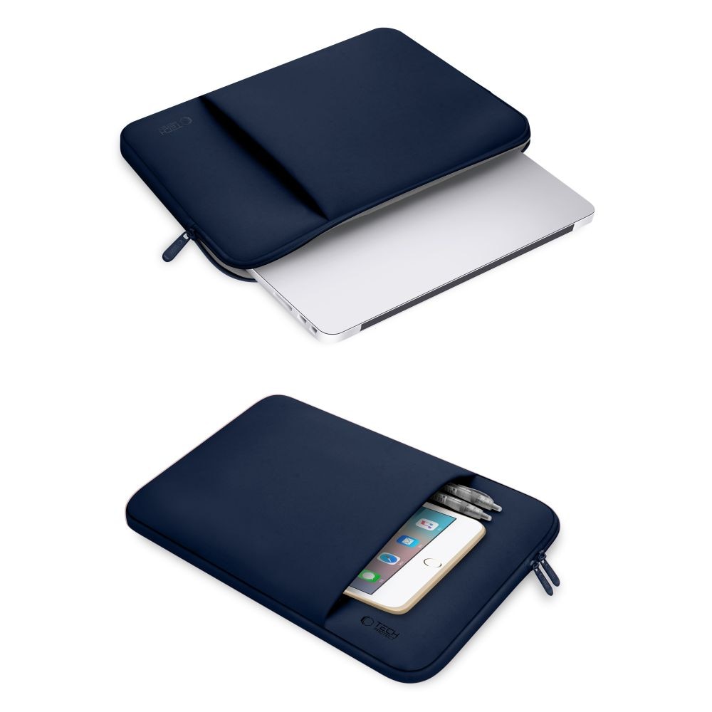 Husa TECH-PROTECT Neopren compatibila cu laptop 15/16 inch, Navy Blue