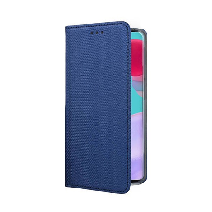 Калъф за книга, съвместим с Honor Magic 7 Pro, Comando Book, Магнитно затваряне, Вътрешен джоб за карта, Подвижна стойка, Пълна и практична защита, Син