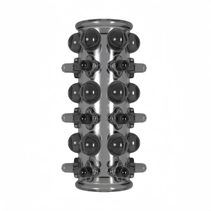 Jucarii de stimulare vaginala, design deschis, TPE transparent negru, 8x2.2cm