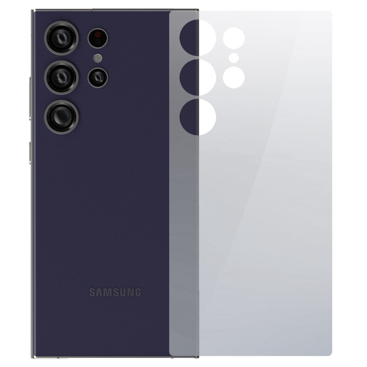 Folie Back Shield compatibila cu Samsung Galaxy S25 Ultra, Protectie spate, Hidrogel in 3 straturi, Anti-ingalbenire, Anti-UV, Regenerabila, Anti-soc, Instalare usoara