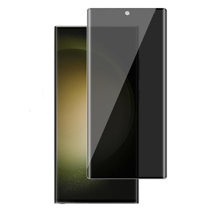 Folie Anti-Spy pentru Samsung Galaxy S25 Ultra, COMANDO Privacy, Filtru de confidentialitate, Protectie intimitate, Calitate japoneza, Adeziv complet, Negru