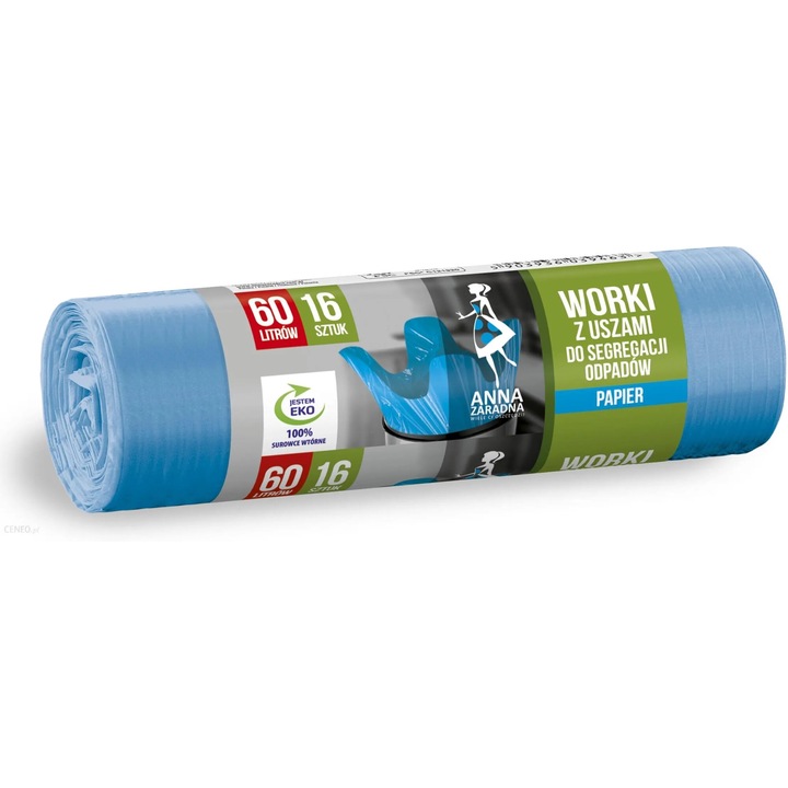 Anna Zaradna füles szemeteszsákok, 60l, 16 db
