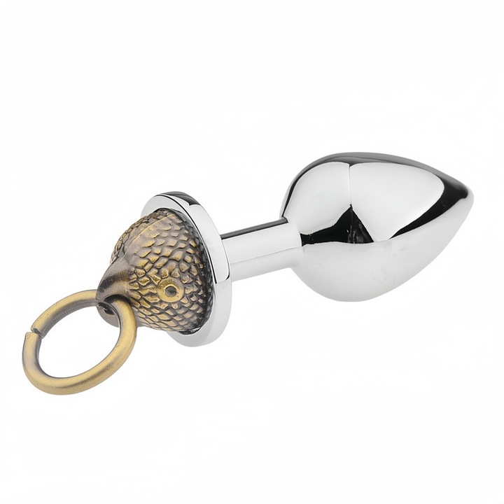 Réz madárfej anális dugó, 68,8x27mm, ezüst/bronz