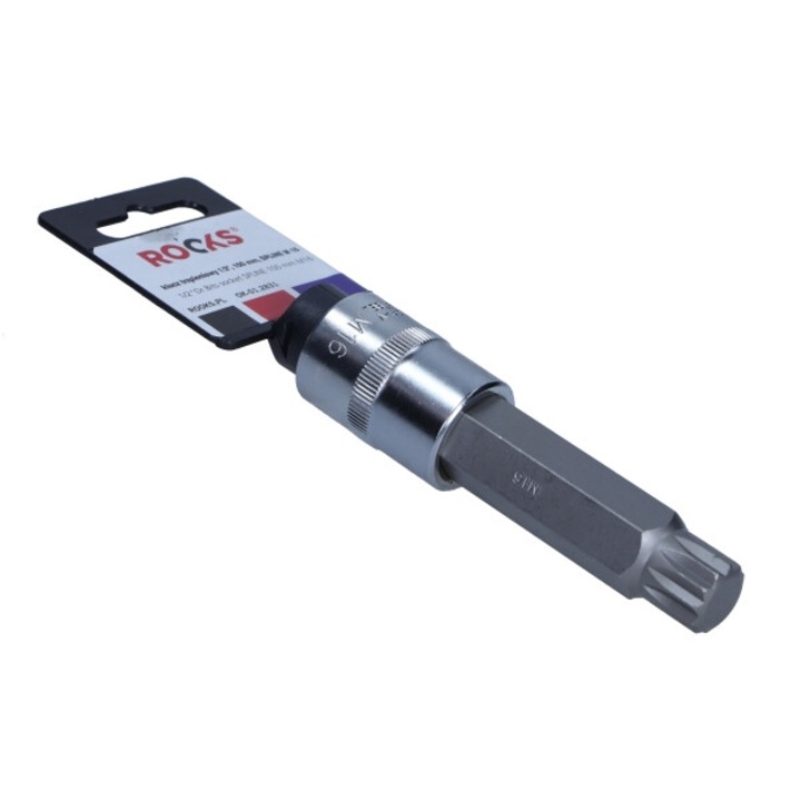 Cheie trzpieniowa 1/2", ROOKS, 100 mm, Spline M 16, dintata, otel S2