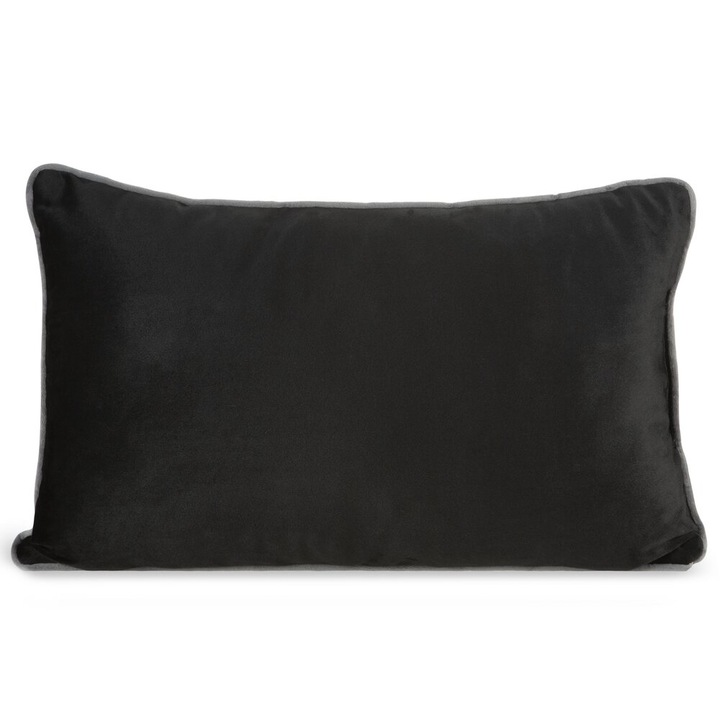 Fata de perna decorativa MELIA 30x50 Eurofirany catifea neagra impodobita cu borduri