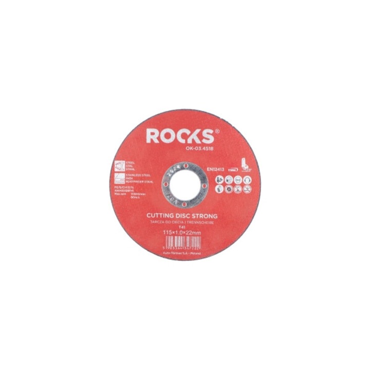 Disc de taiere metal INOX STRONG 115x1.0x22.2 - T41, ROOKS