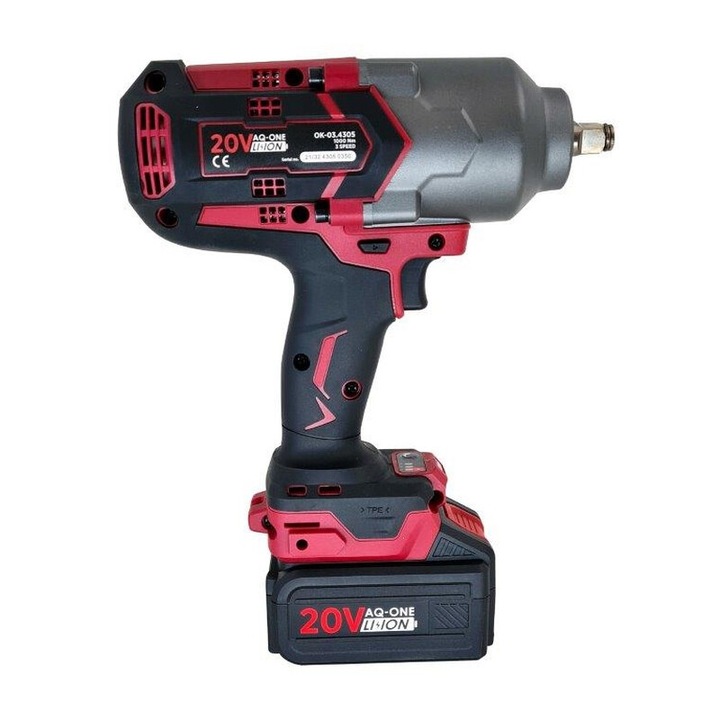 Masina de insurubat cu impact ROOKS 20V AQ-ONE, 1000/1200/1700 Nm, 3,5 kg