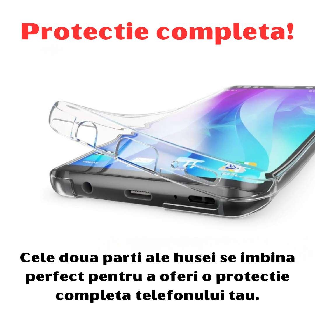 Husa de Protectie 360° GsmX, Compatibila cu Samsung Galaxy S10 Lite, Protectie Totala (Fata-Spate), Silicon Transparent