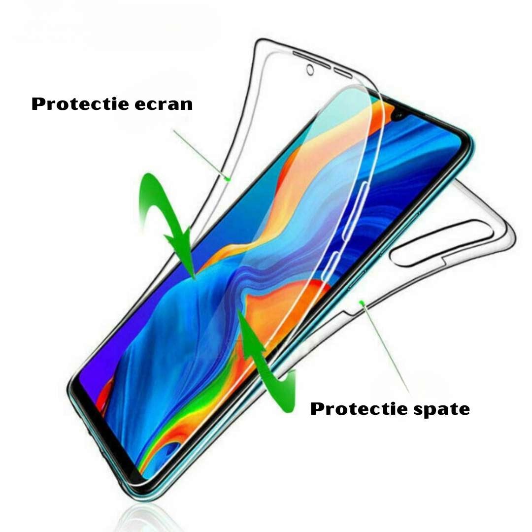 Husa de Protectie 360° GsmX, Compatibila cu Samsung Galaxy S10 Lite, Protectie Totala (Fata-Spate), Silicon Transparent