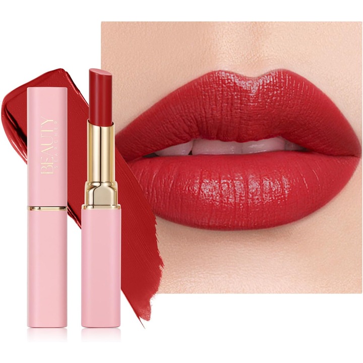 Ruj de buze, BEAUTY SEARCHER, nuanta vibranta, hidratare de lunga durata, rosu