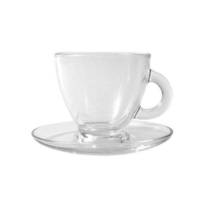 Set 6 cesti pentru cafea, din sticla, 95ml