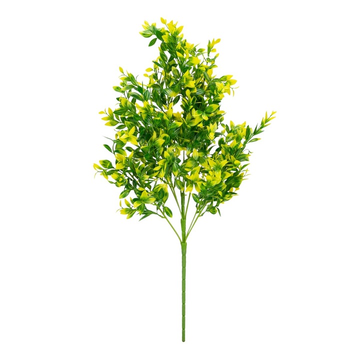 Planta decorativa artificiala, tip Buxus, Naimeed D6962, 80 cm, Galben
