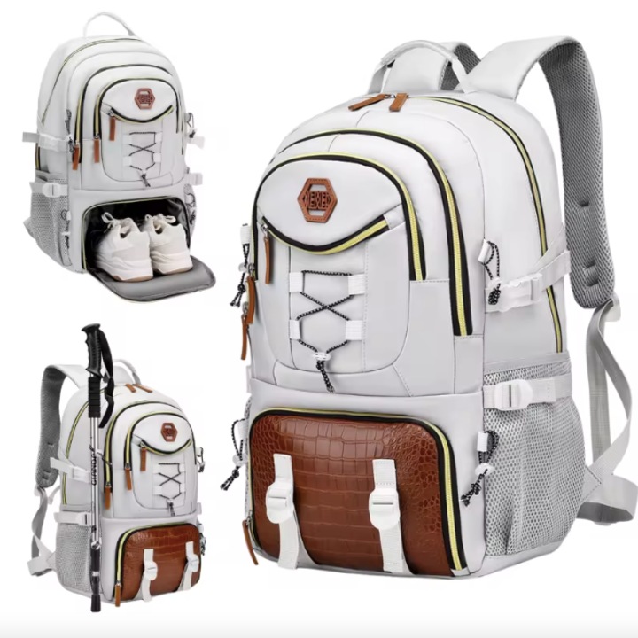 Rucsac multifunctional de calatorie "Grey Hound", din panza Oxford, pentru alpinism, voiaj, drumetii, vanatoare, pescuit, Alb