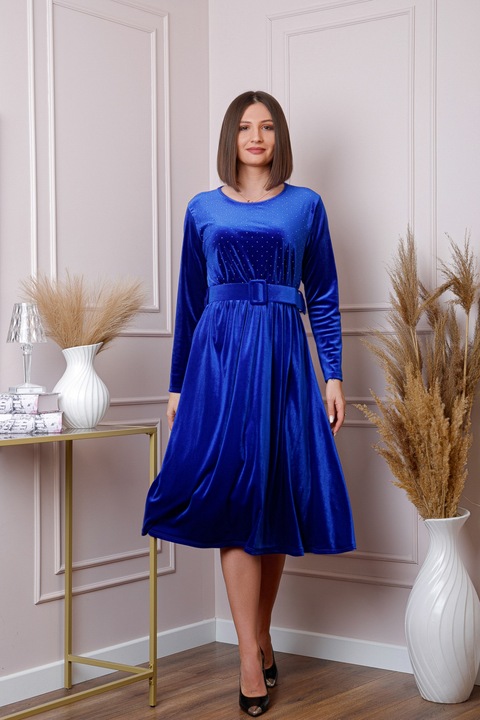 Рокля с колан, Кралско Синьо, One Size