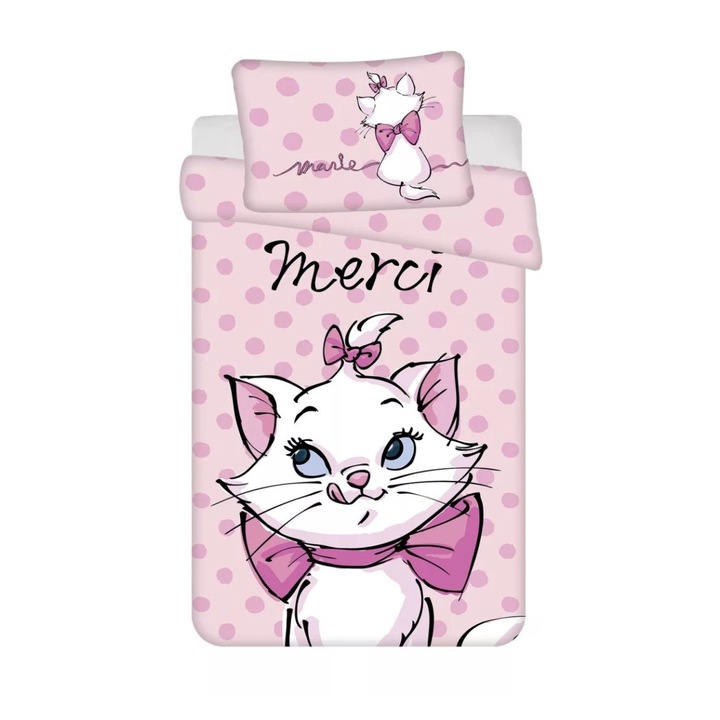 Детско спално бельо Disney Marie cat merci 100x135 см 40x60 см