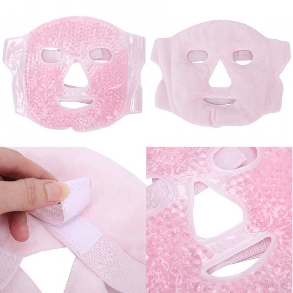 Masca Roz Set masca de fata si masca pentru ochi, AONYIYI, gel PVC, efect de ...