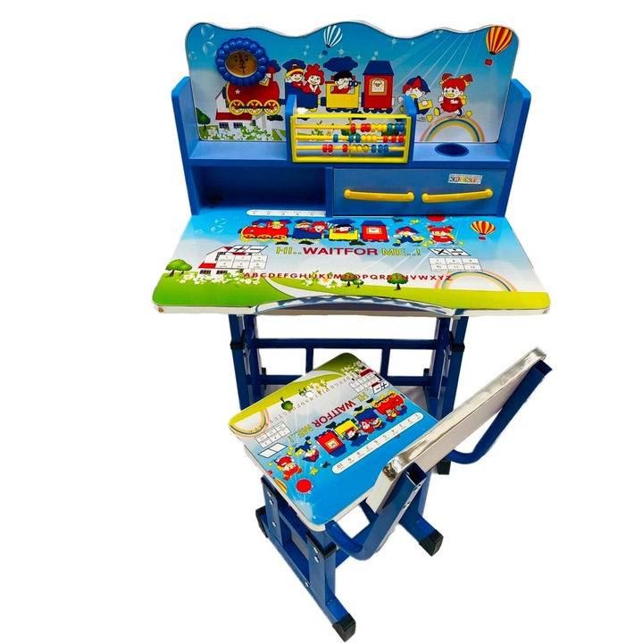 Set birou cu scaunel, albastru