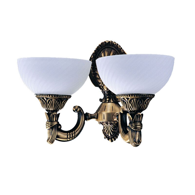 Aplica BUSSY LIGHTING 3035 2 brate E27 2x60W alama ,metal ,finisaj bronz-antiq / sticla alb
