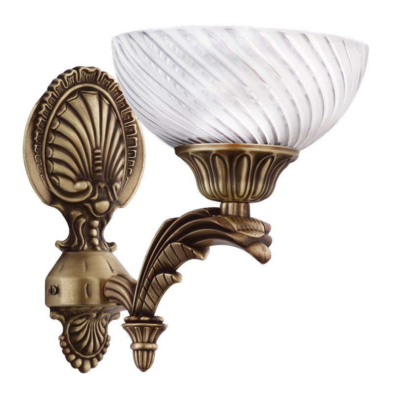 Aplica BUSSY LIGHTING 3043 1 brat E27 1x60W alama,metal, finisaj bronz-antiq / sticla-cristal